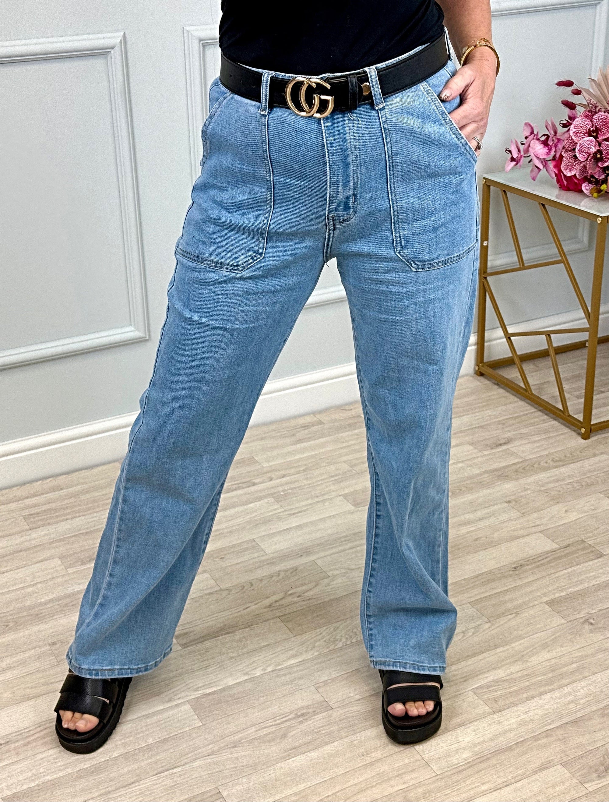 Indie Retro Wide-Leg Utility Jeans 10-20