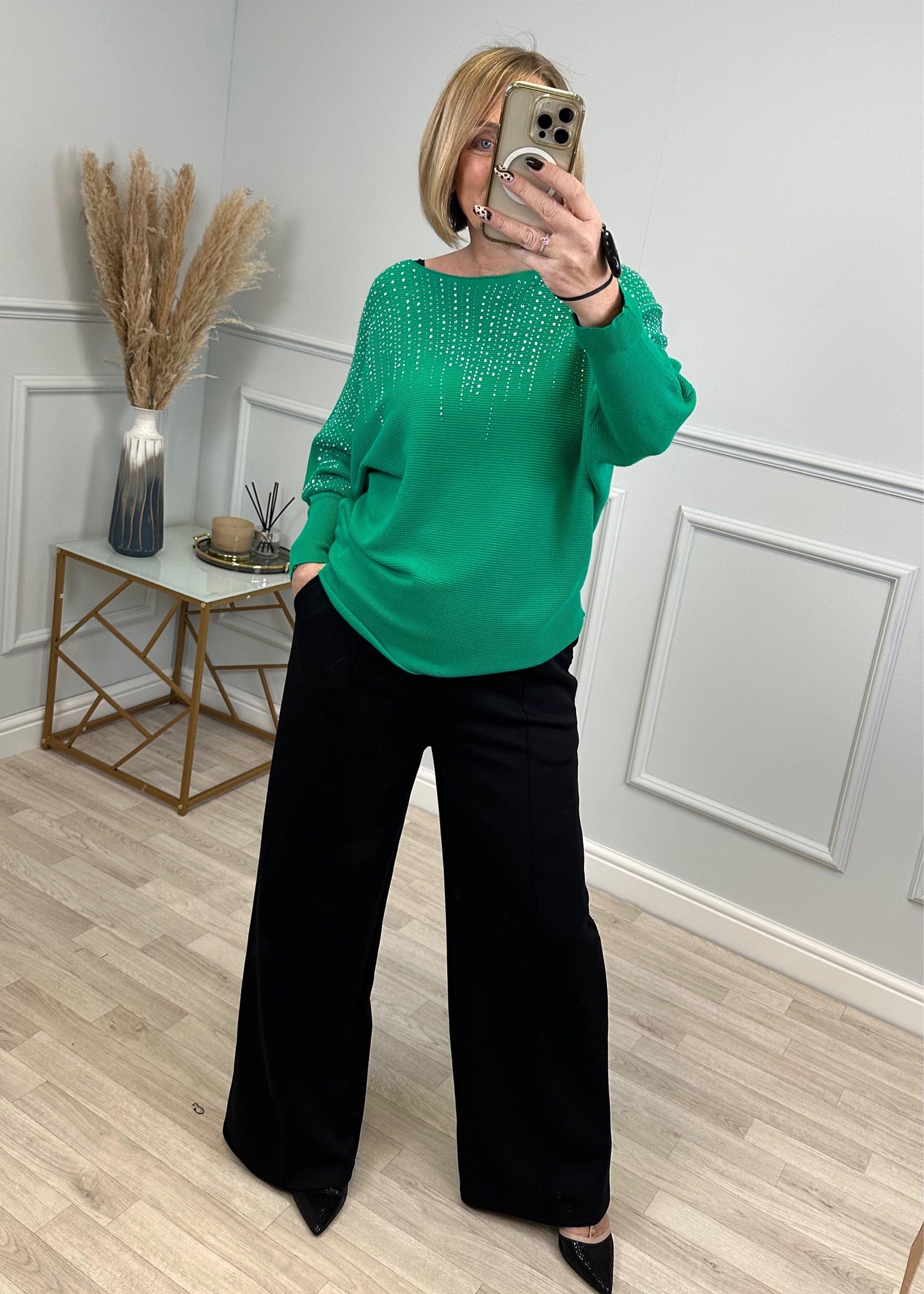 Twinkle Burst Sequin Jumper 8 16 Green Susie s Boutique