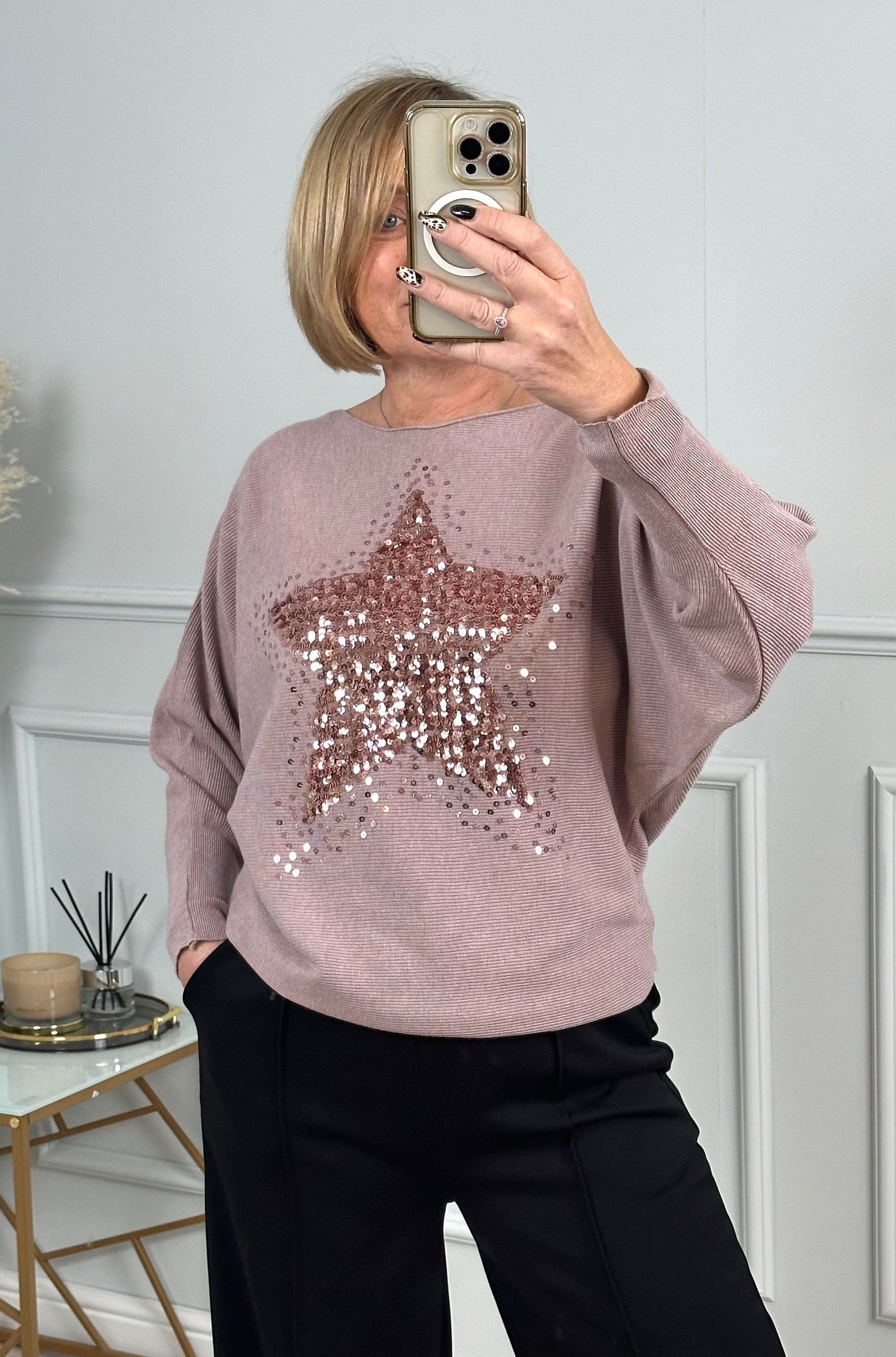 Starburst Sequin Jumper 8-16 Pink - Susie's Boutique