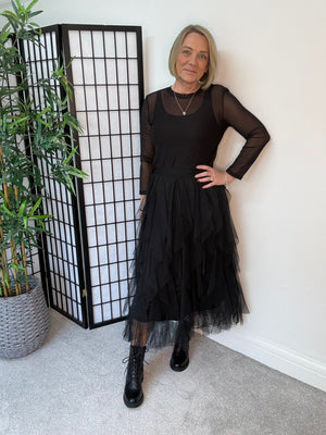 Lori Mesh Tulle Skirt 8-18 Black
