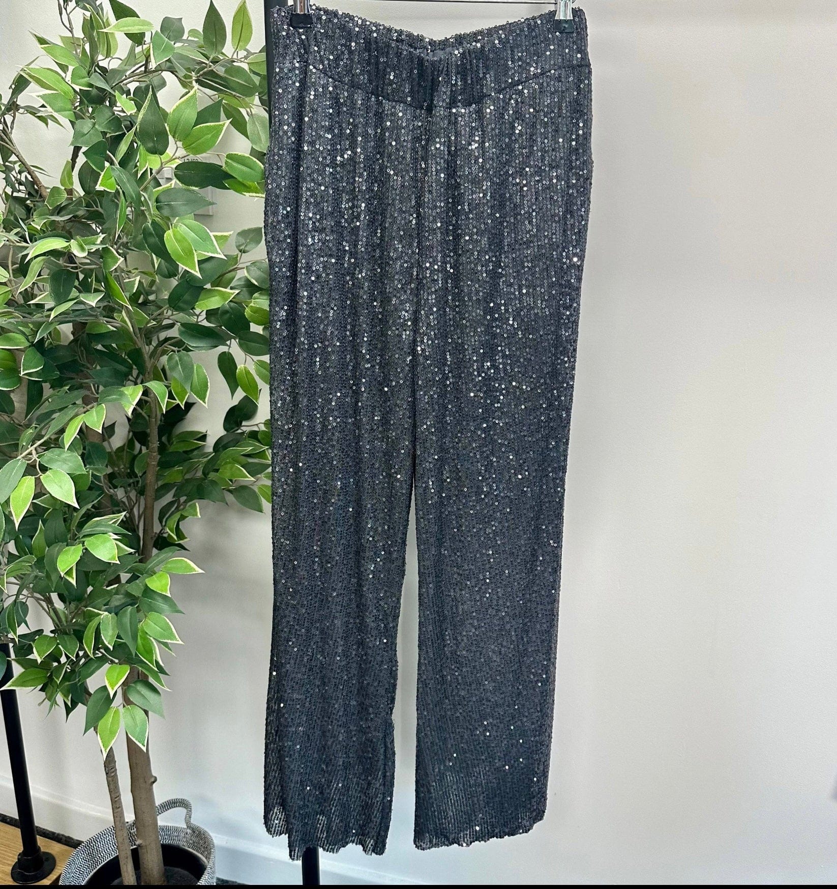 Victoria Sequin Palazzo Trousers 8-18 Slate NO RETURNS ON SALE ITEMS - Susie's Boutique