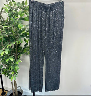 Victoria Sequin Palazzo Trousers 8-18 Slate NO RETURNS ON SALE ITEMS - Susie's Boutique