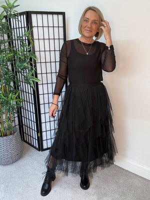 Lori Mesh Tulle Skirt 8-18 Black