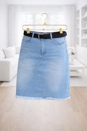 Thea Stretch Denim Midi Skirt 10-22