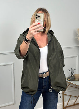 Susan Hope Showerproof Mac Bomber Jacket 8-18
 Khaki - Susie's Boutique