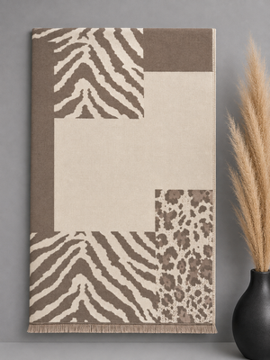 Reversible Animal Print Patchwork Scarf – Zebra & Leopard