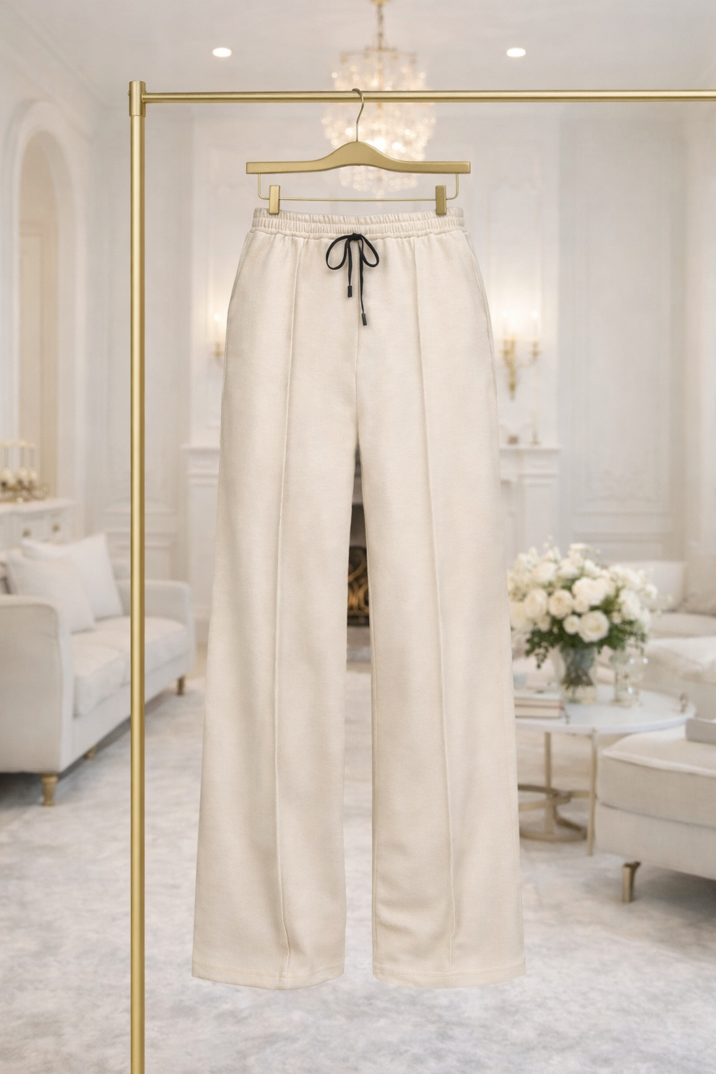 Alexandria Wide Straight Leg Trousers 8-18 Sand