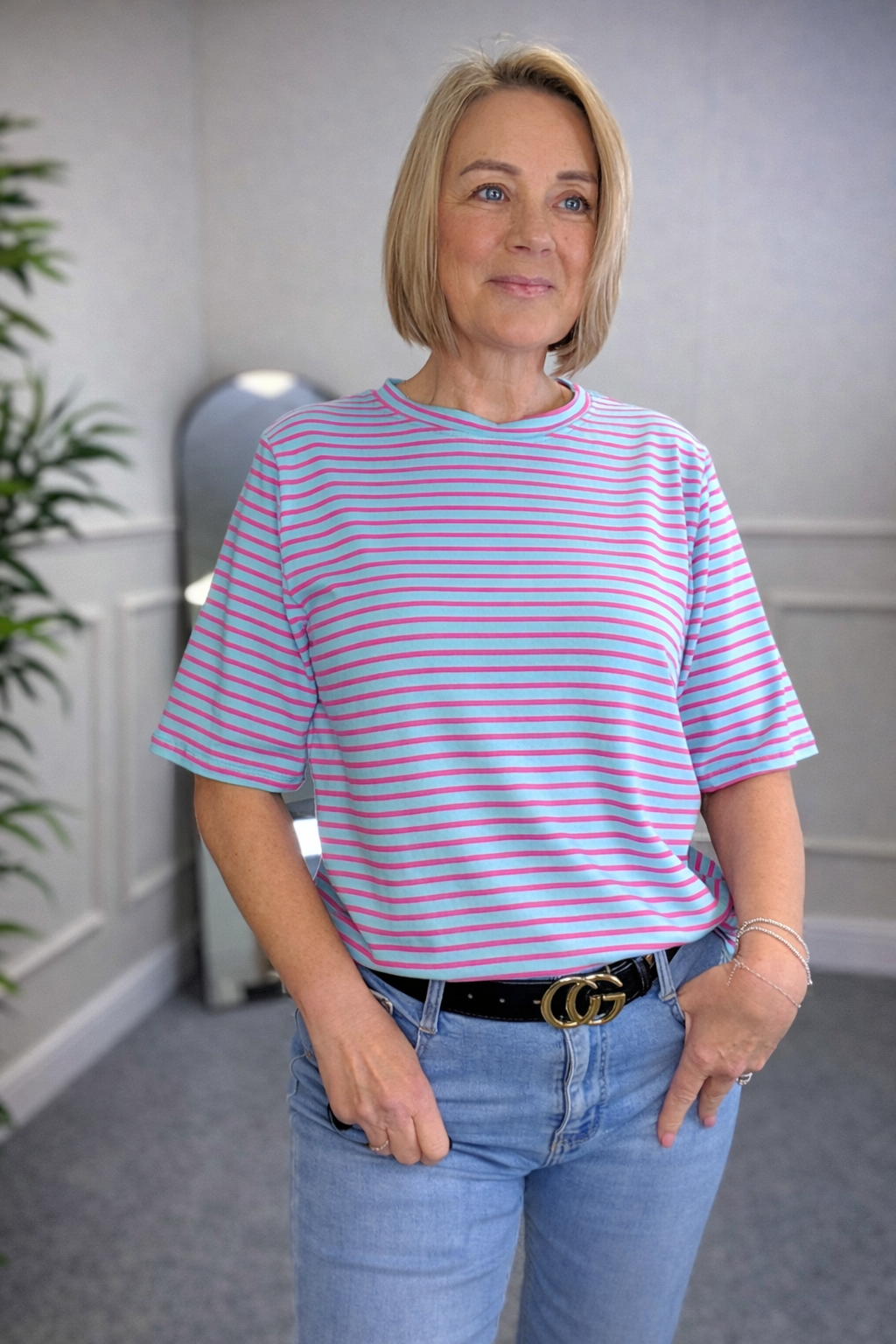 Lina Soft Stripe Cotton T-Shirt  8–16