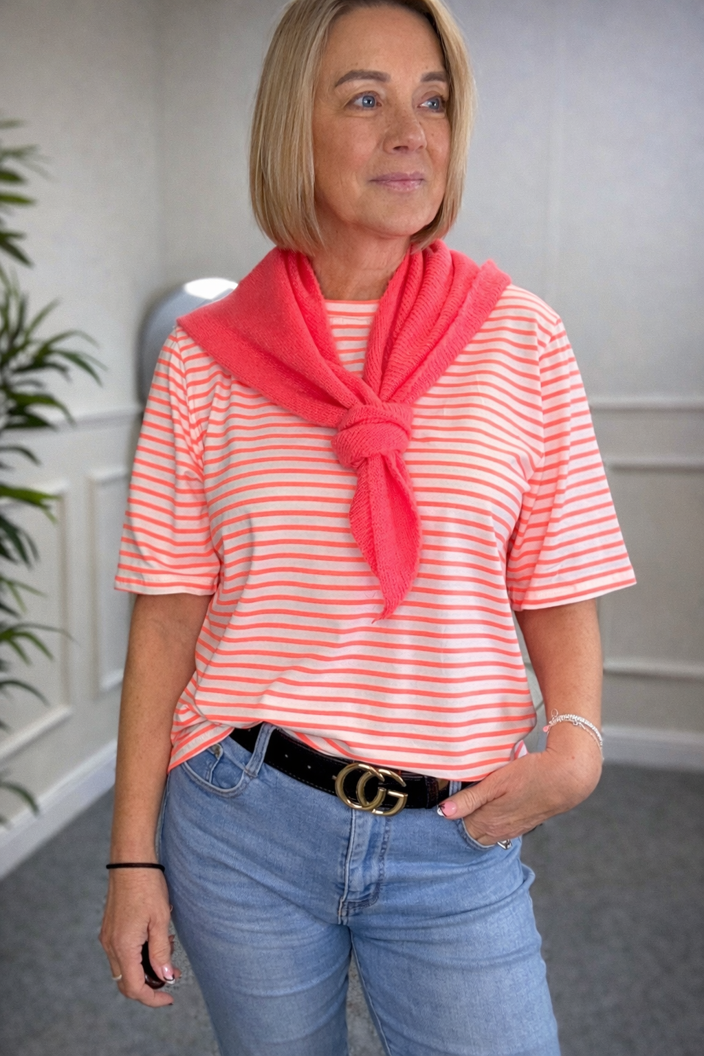 Lina Soft Stripe Cotton T-Shirt  8–16