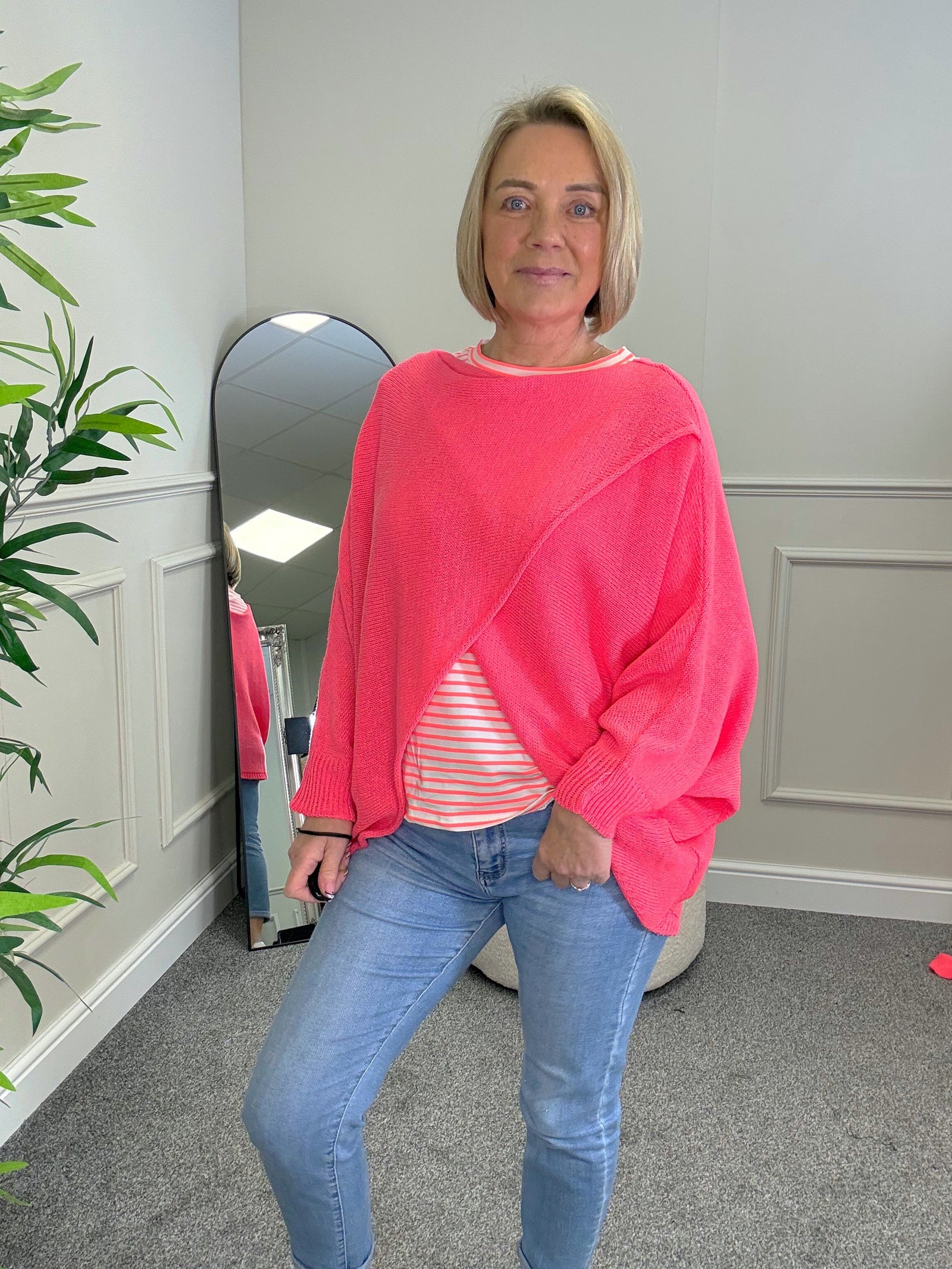 Orla Batwing Crossover Jumper 10-20 Coral Crush 🇬🇧