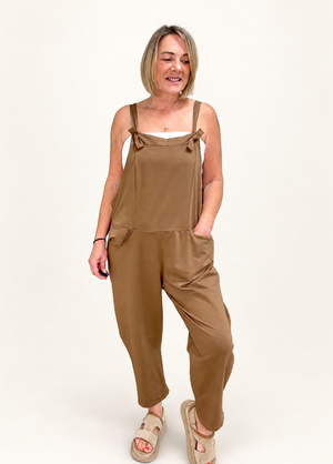 Nina Jersey Barrel Dungarees 8-16 Camel