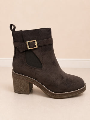 Harper Buckle Ankle Boots – Chocolate