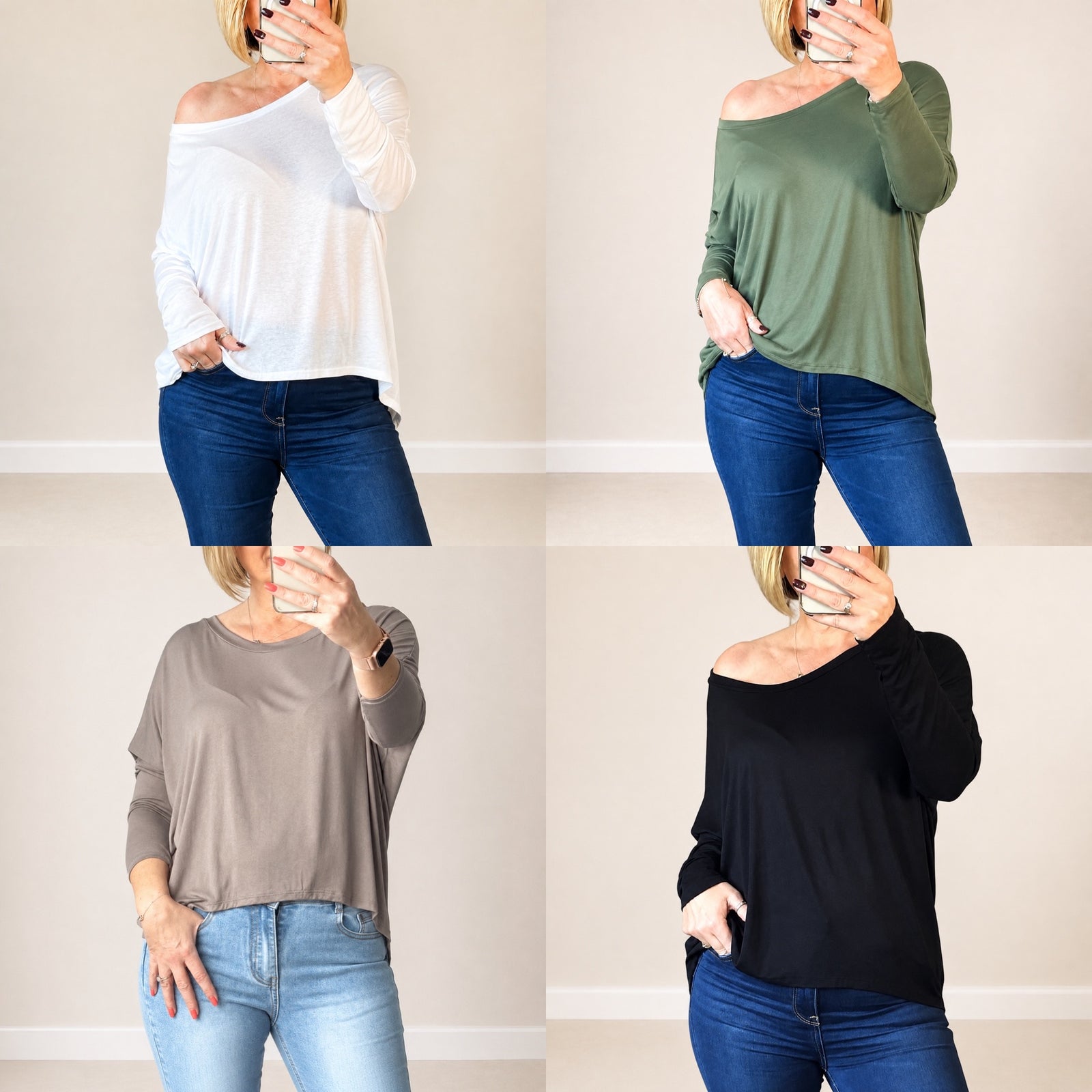 Hallie Scoop Hem Sleeved Top 8-20 more colours