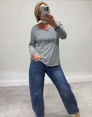 Stripe T-shirt Top 8-16 sand NO RETURNS ON SALE ITEMS