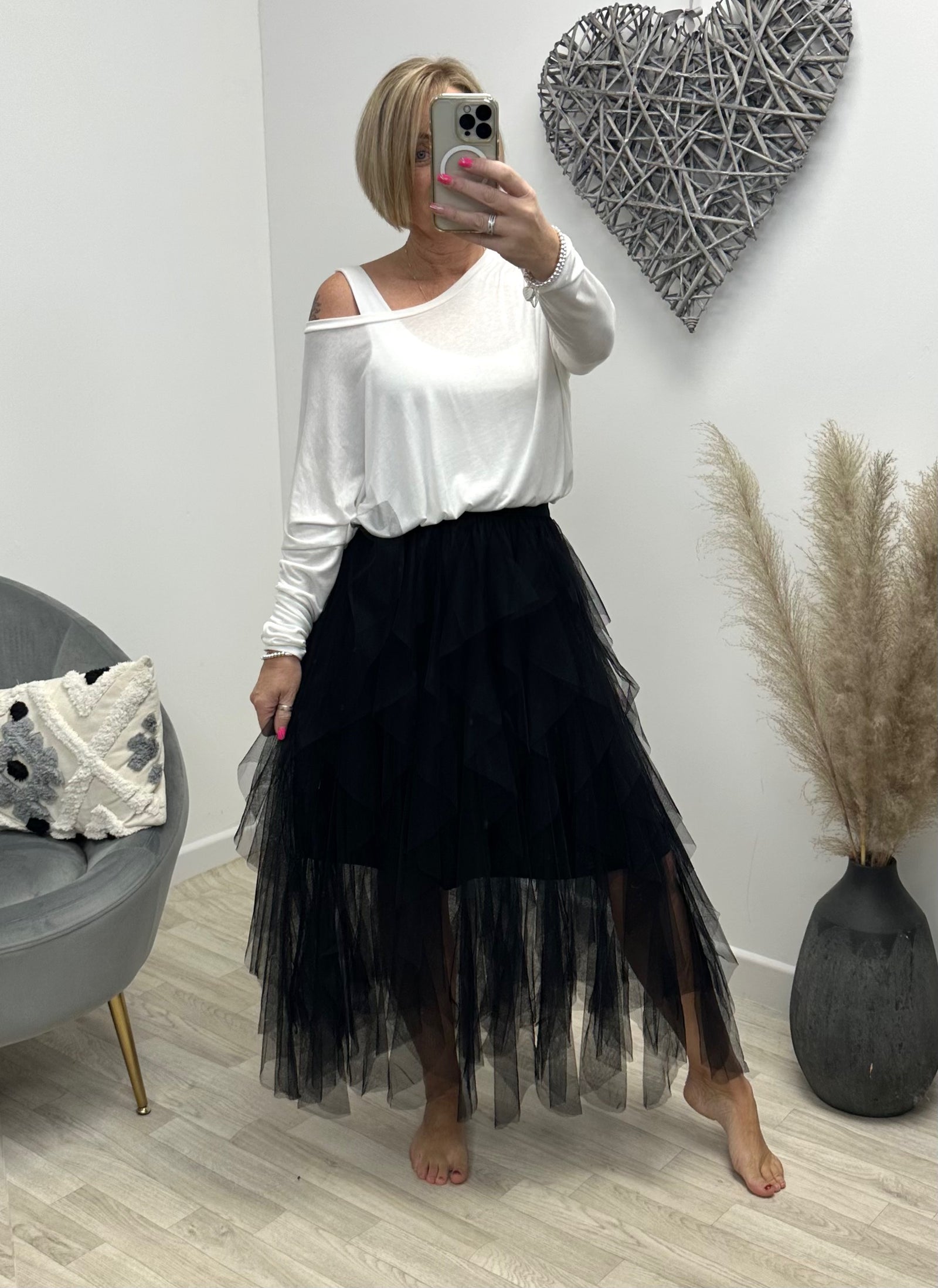 Lori Mesh Tulle Skirt 8-18 Black