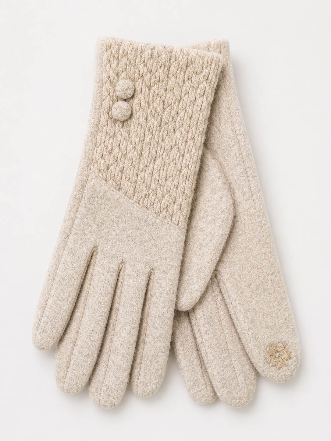 Cable Knit Detail Gloves