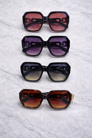 Oversized Geometric Chain Arm Sunglasses