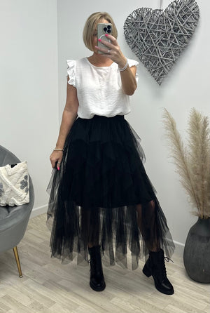 Lori Mesh Tulle Skirt 8-18 Black