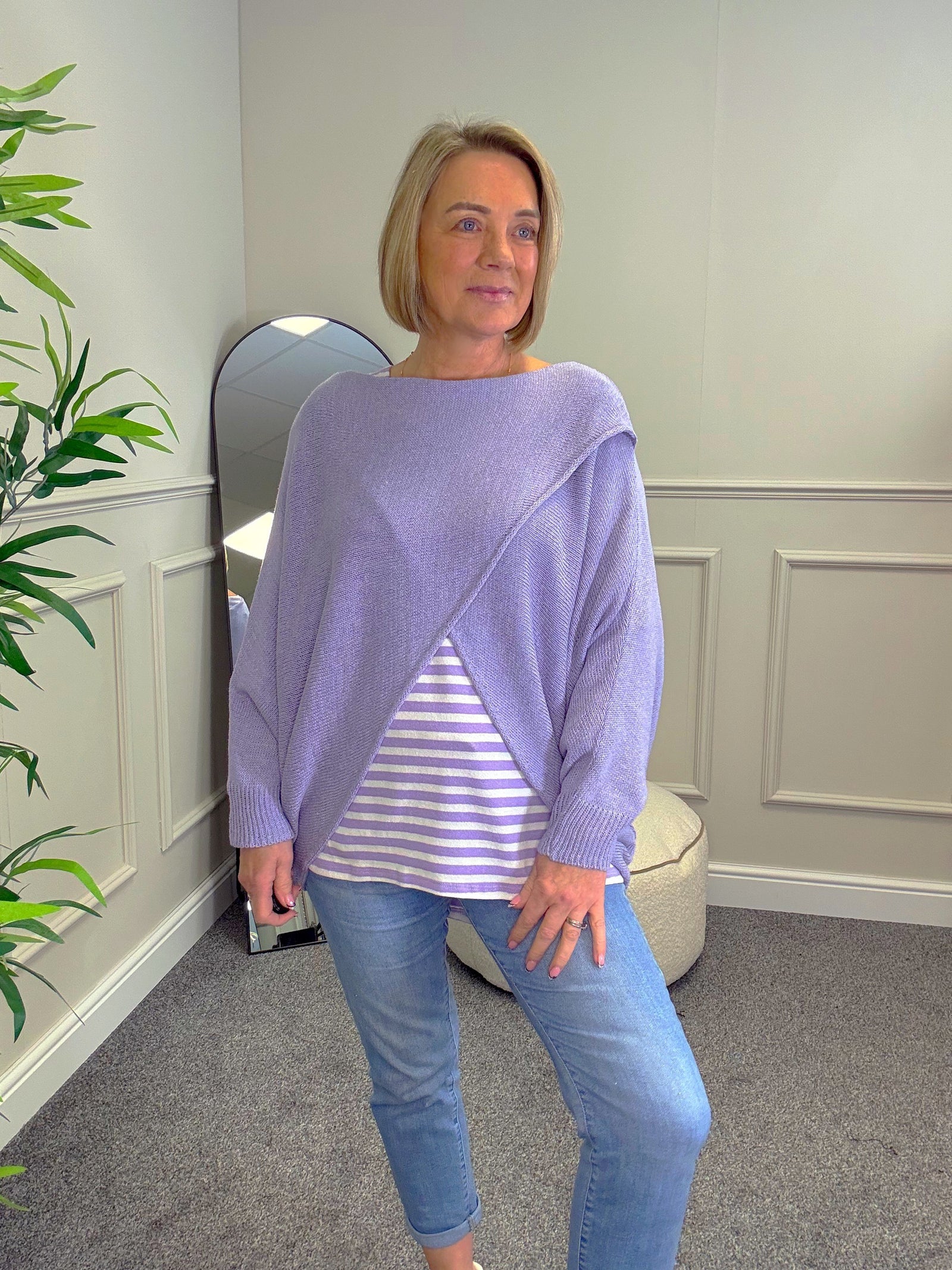 Orla Batwing Crossover Jumper 10-20 Lilac 🇬🇧