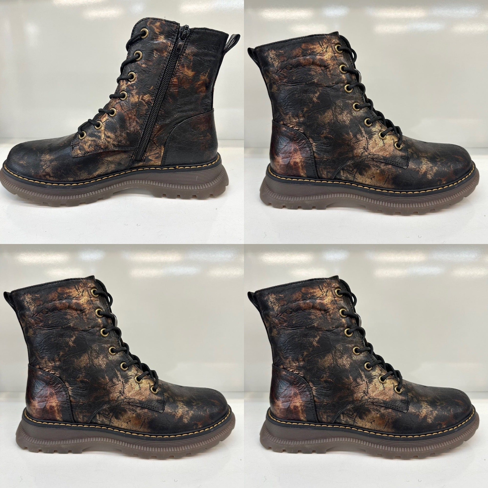 Camille Metallic Effect Chunky Retro Boots - Susie's Boutique