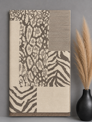 Reversible Animal Print Patchwork Scarf – Zebra & Leopard
