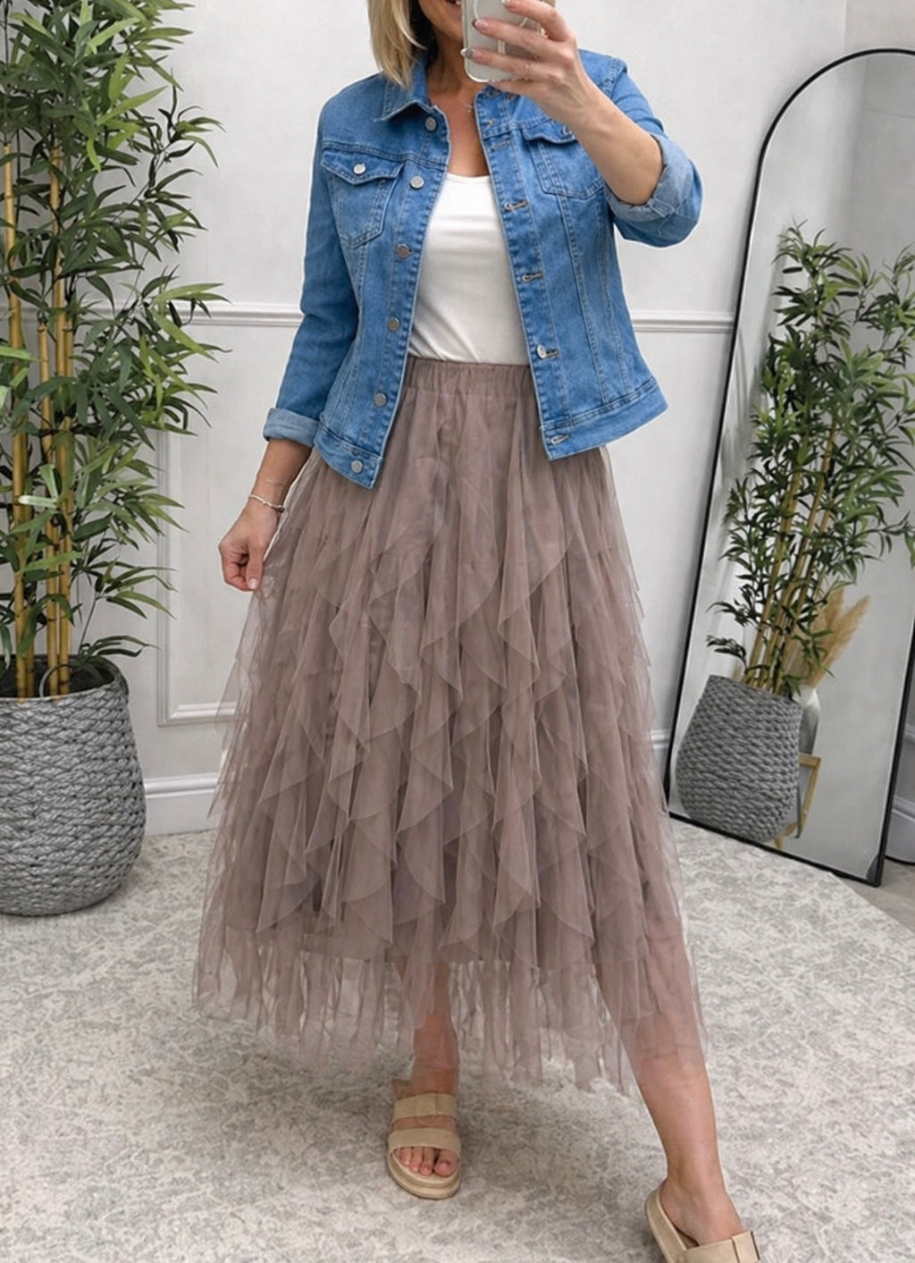 Lori Mesh Tulle Skirt 8-18 Mocha