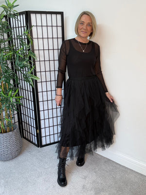 Lori Mesh Tulle Skirt 8-18 Black
