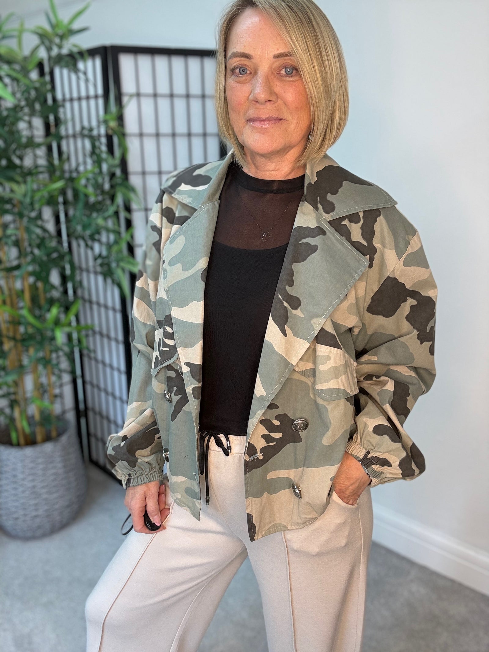 Sabine Camo Military Jacket 10-18