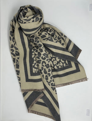 Cashmere mix Leopard Reversible Scarf (5 Colours) - Susie's Boutique
