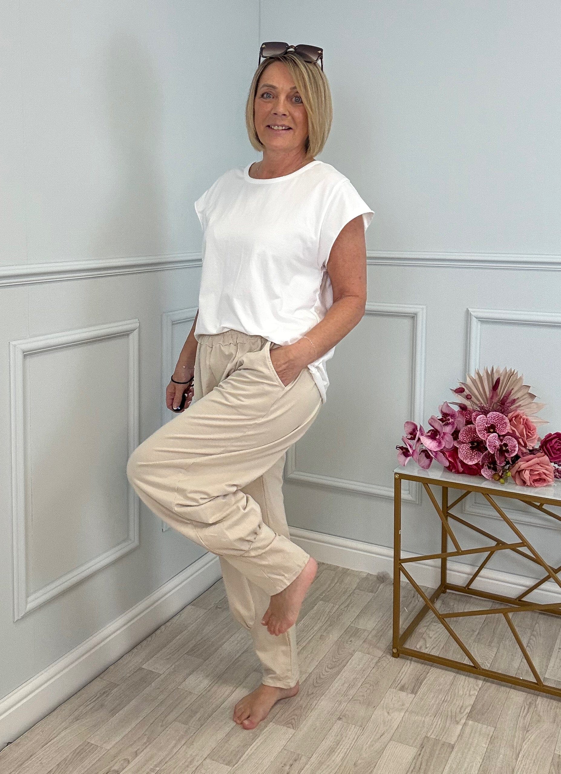 Sorella Tapered Joggers 10–20 Sand - Susie's Boutique