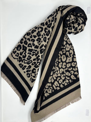 Cashmere mix Leopard Reversible Scarf (5 Colours) - Susie's Boutique