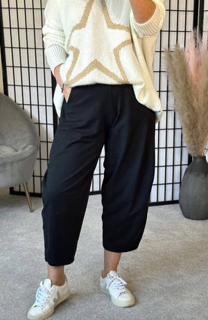 Georgia Barrel Cocoon Trousers / Joggers 8-20 Black