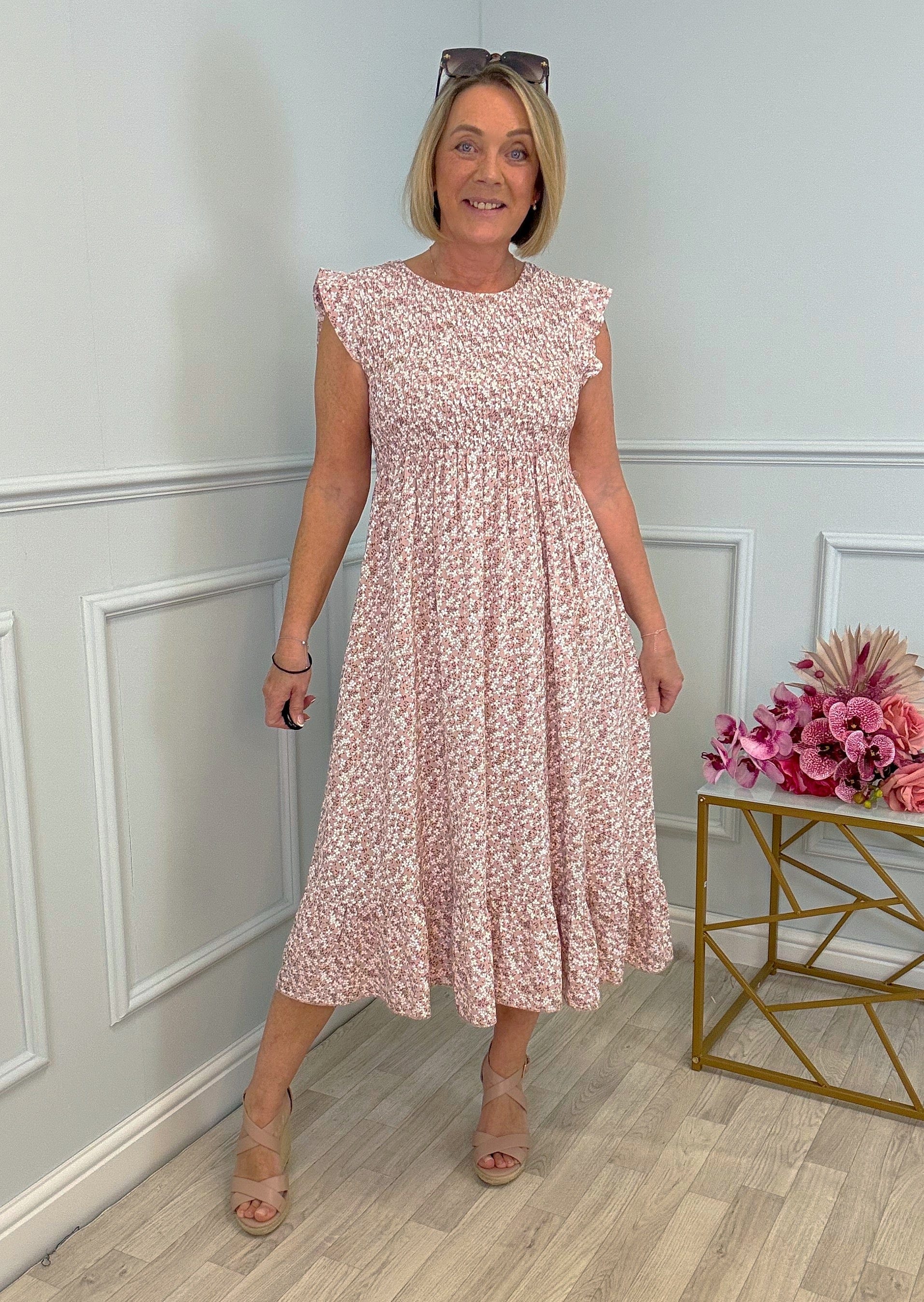 Irina Ditsy Print Midi Dress 8-16 - Susie's Boutique