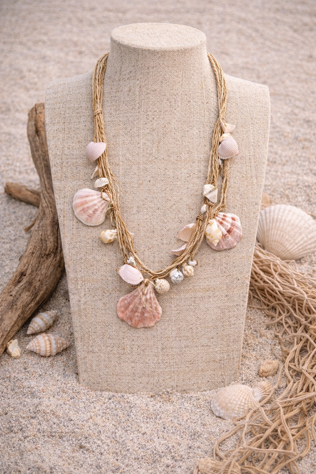 Natural Shell Beaded Boho Necklace