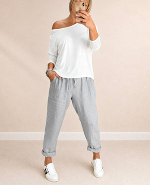 Hallie Scoop Hem Sleeved Top 8-20 more colours