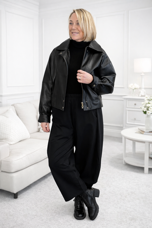 Frankie Faux Leather Jacket Black