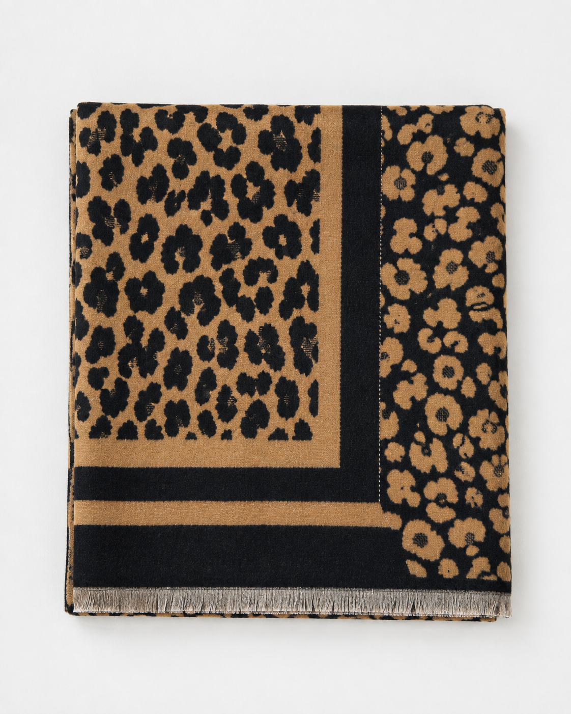 Cashmere mix Leopard Reversible Scarf (5 Colours)