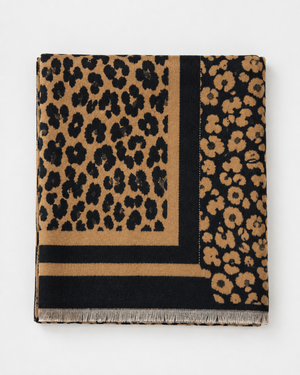 Cashmere mix Leopard Reversible Scarf (5 Colours)