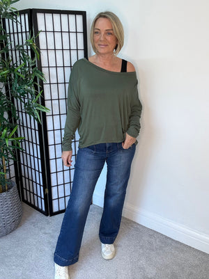 Hallie Scoop Hem Sleeved Top 8-20 more colours