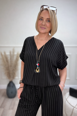 Monroe Pinstripe V-Neck Co-Ord Set 10-18