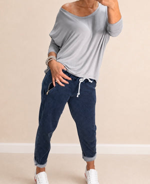 Hallie Scoop Hem Sleeved Top 8-20 more colours