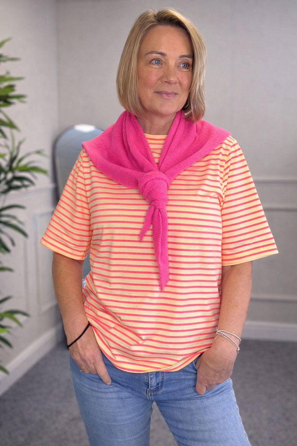 Lina Soft Stripe Cotton T-Shirt  8–16