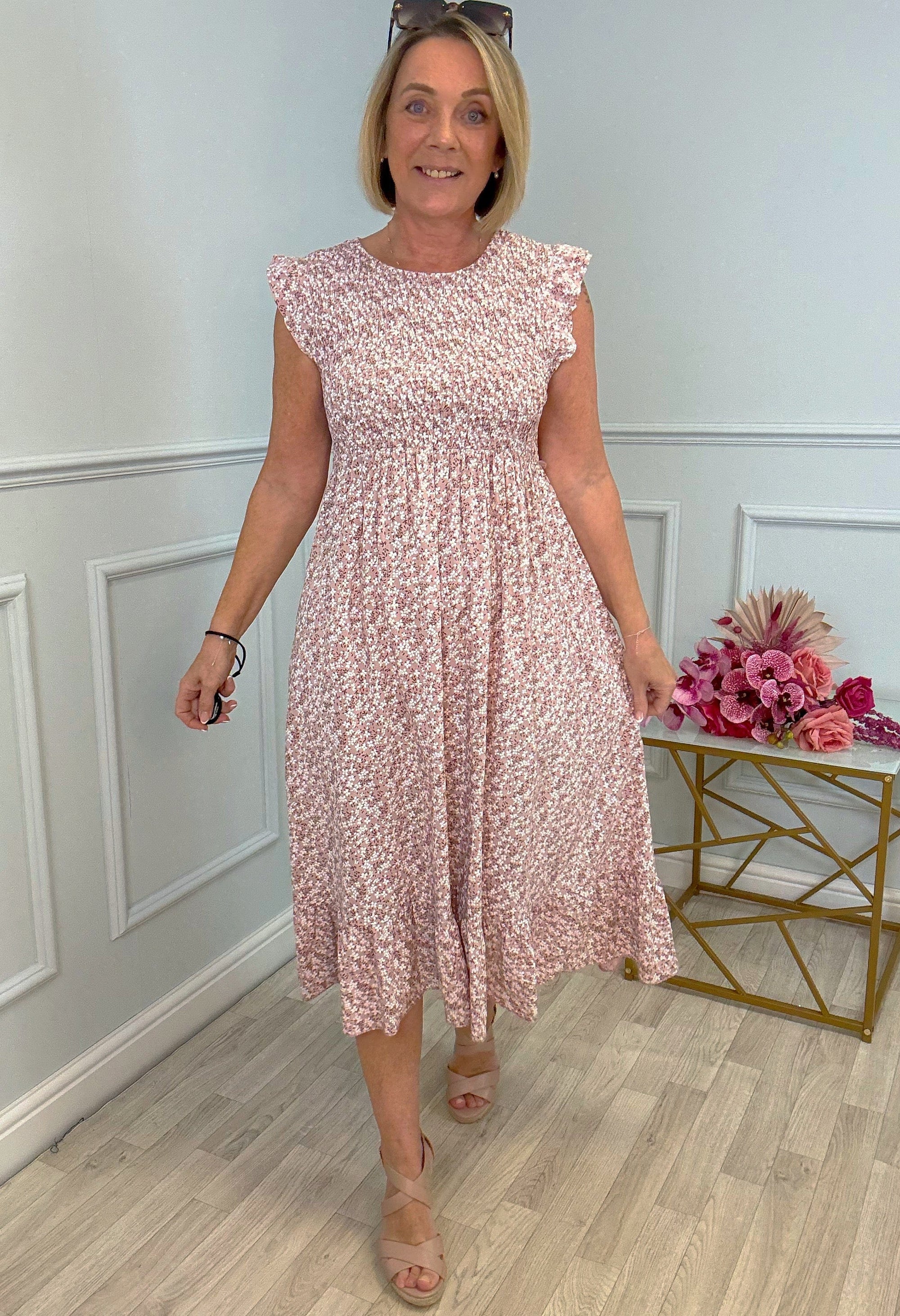 Irina Ditsy Print Midi Dress 8-16