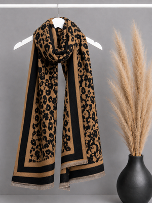 Cashmere mix Leopard Reversible Scarf (5 Colours)