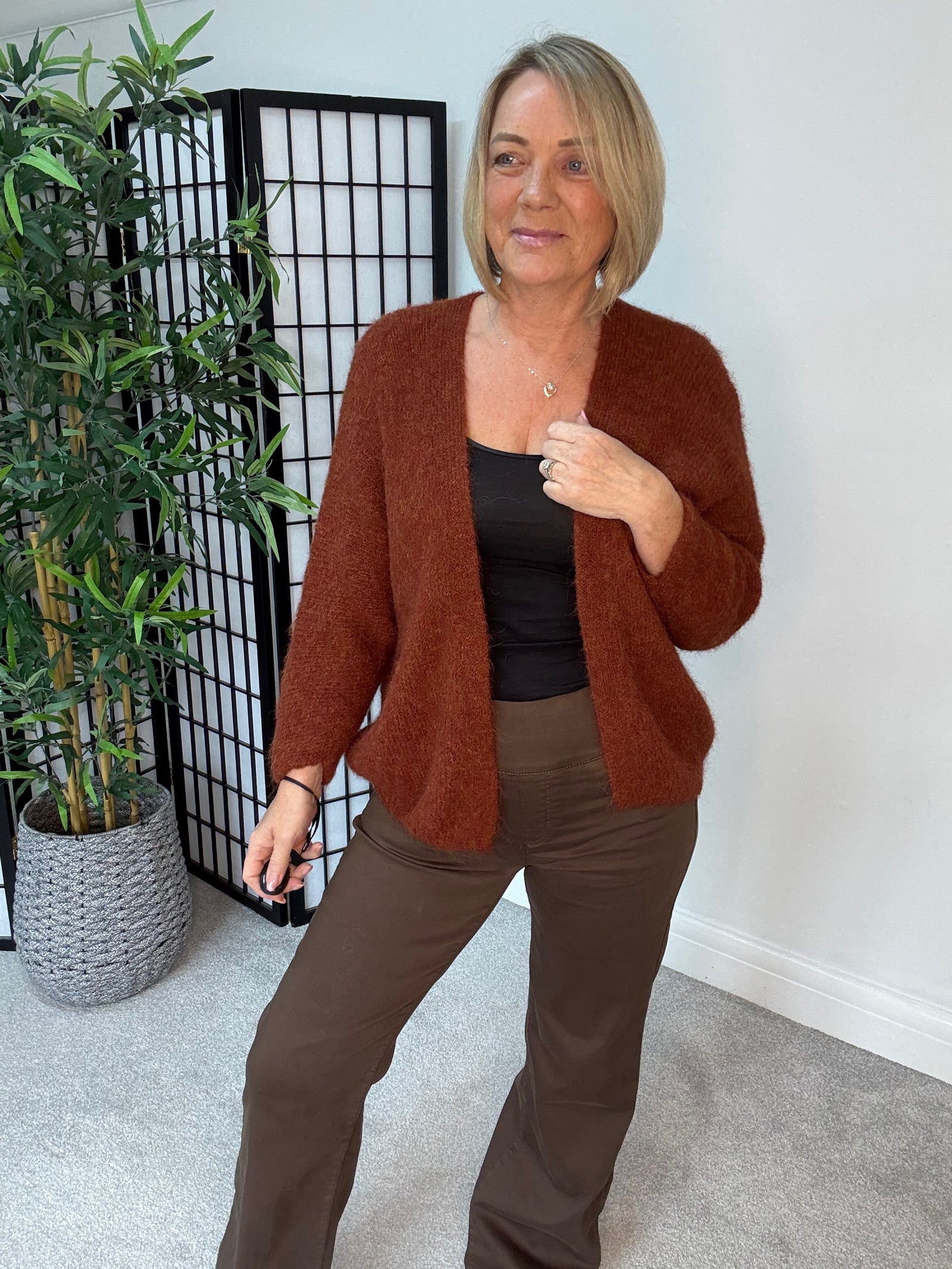 Freya Open Cardigan – Autumn Spice