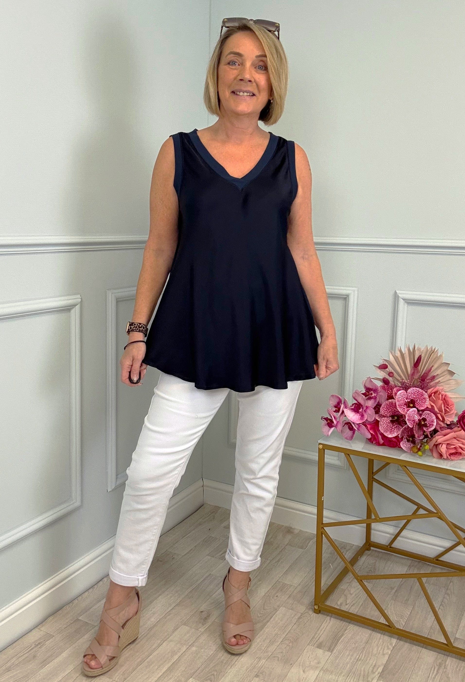 Elsa Satin Front Swing Vest 10-18 NO RETURNS ON SALE ITEMS - Susie's Boutique