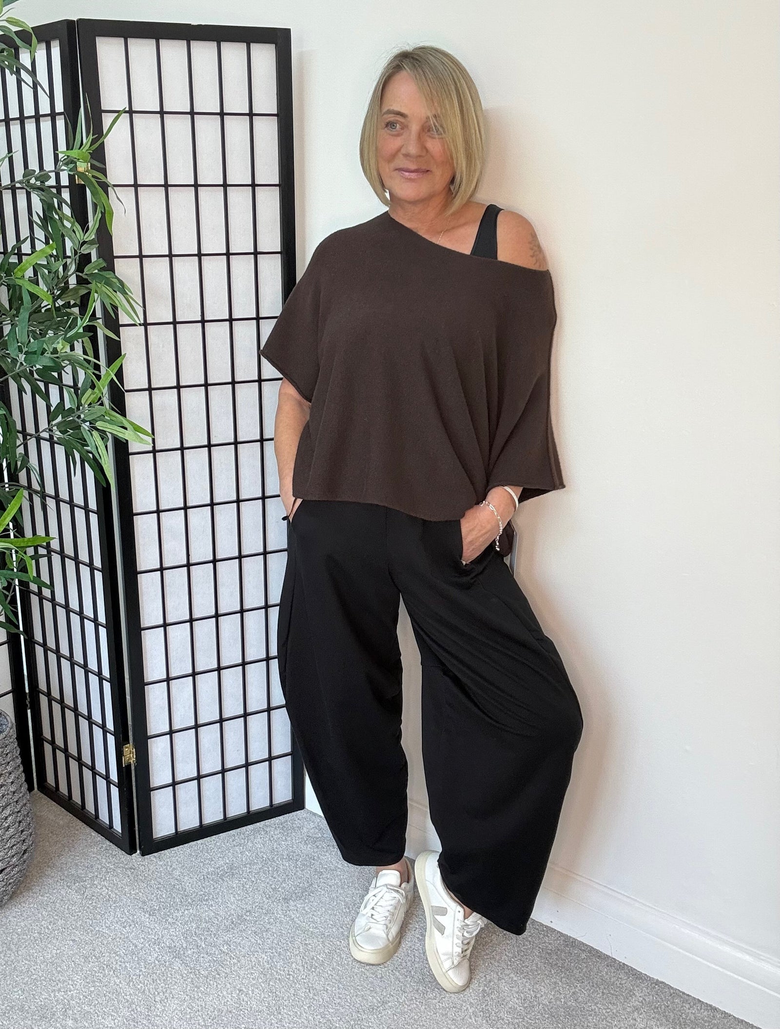 Georgia Barrel Cocoon Trousers / Joggers 8-20 Black