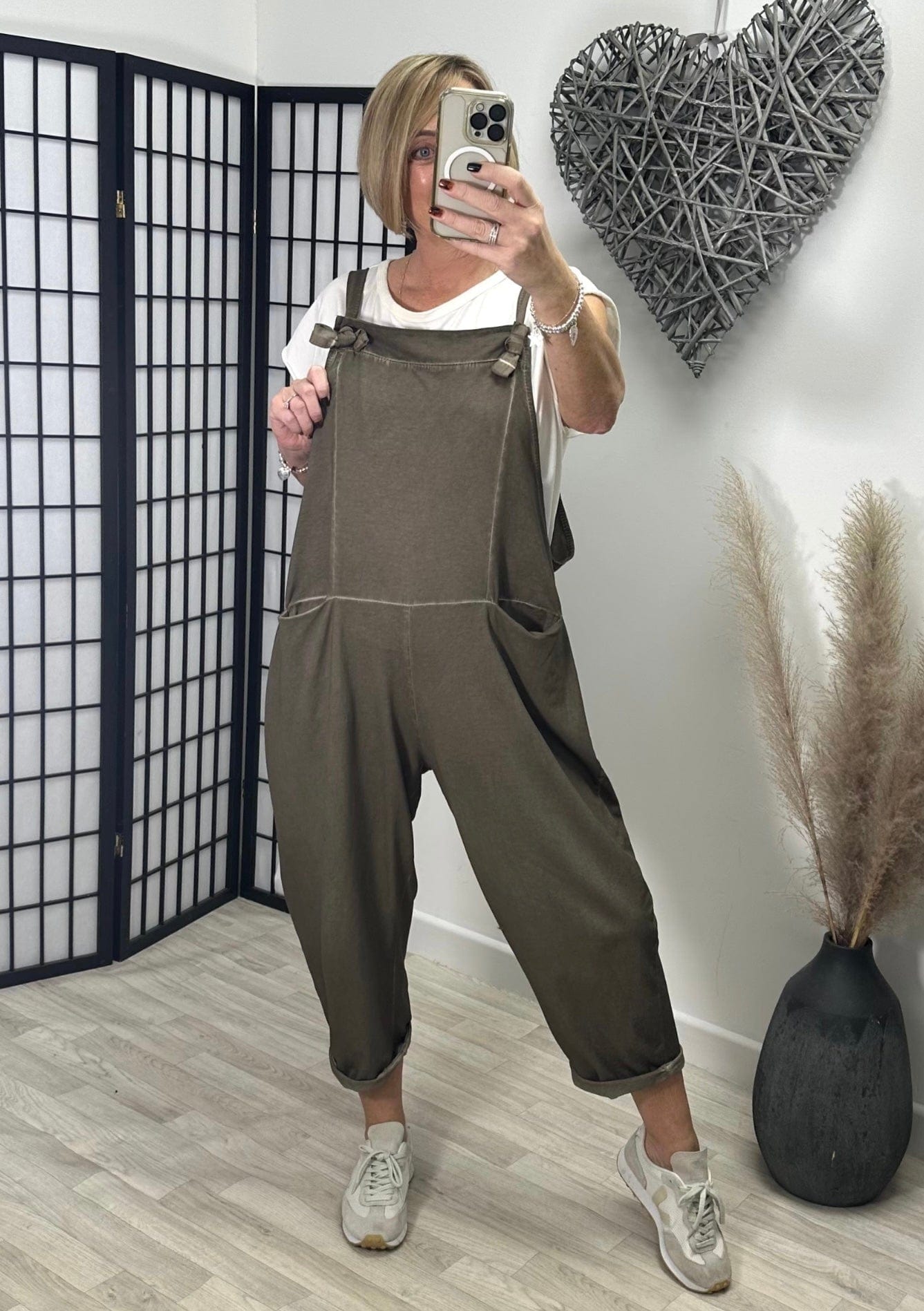 Nina Jersey Dungarees 8-16 Mocha - Susie's Boutique