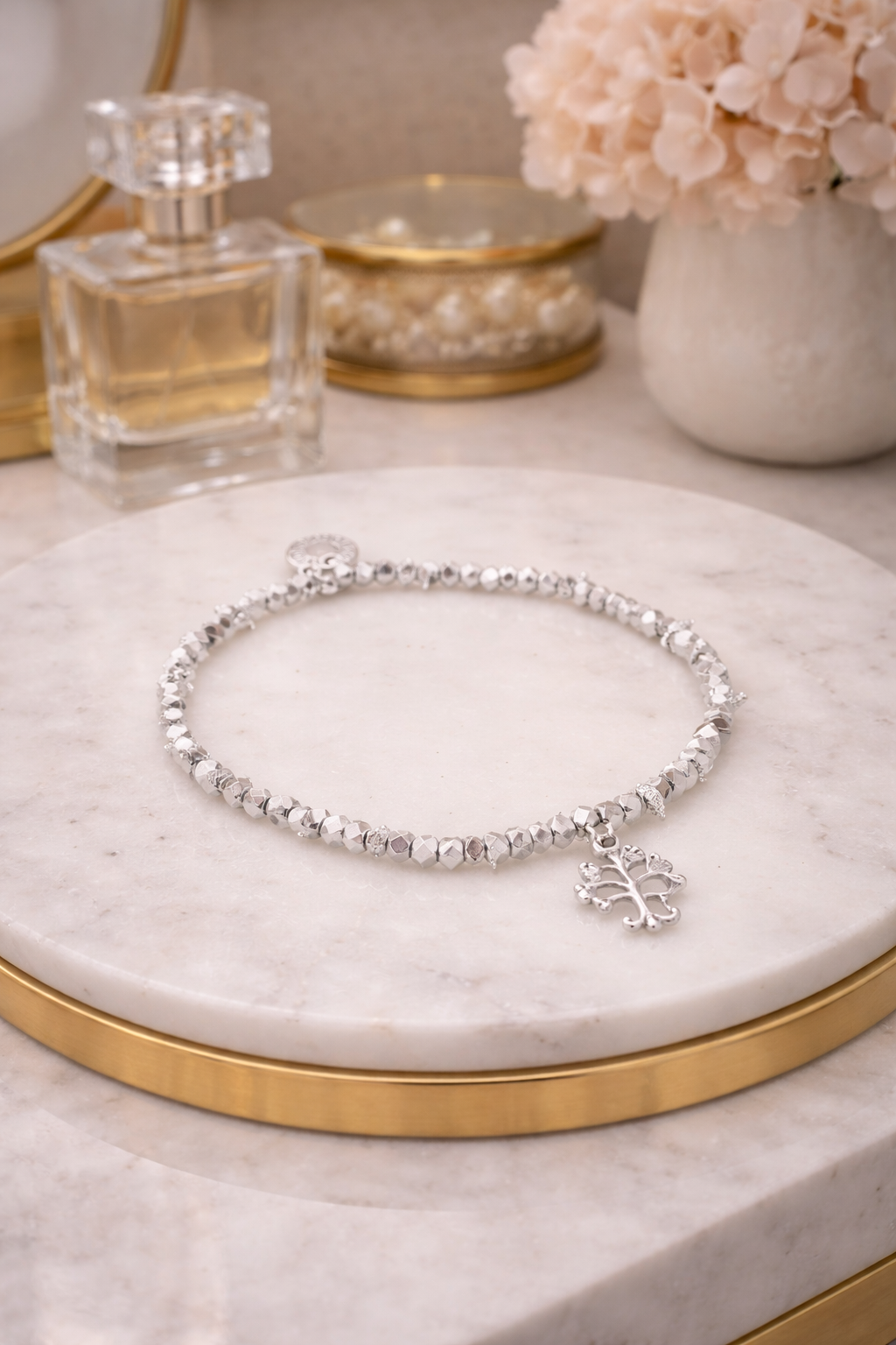 Stackable Silver-Plated Tree of Life Bracelet