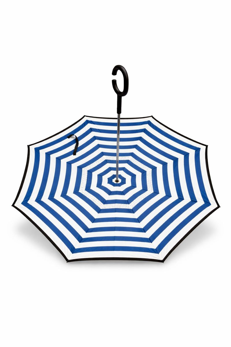 Nautical Stripes Upside Down Umbrella